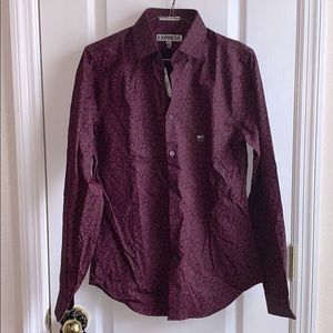 Express Men’s XS fitted long sleeve button up